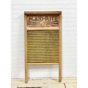 Vintage Maid-Rite Brass Washboard: Laundry Room Decor